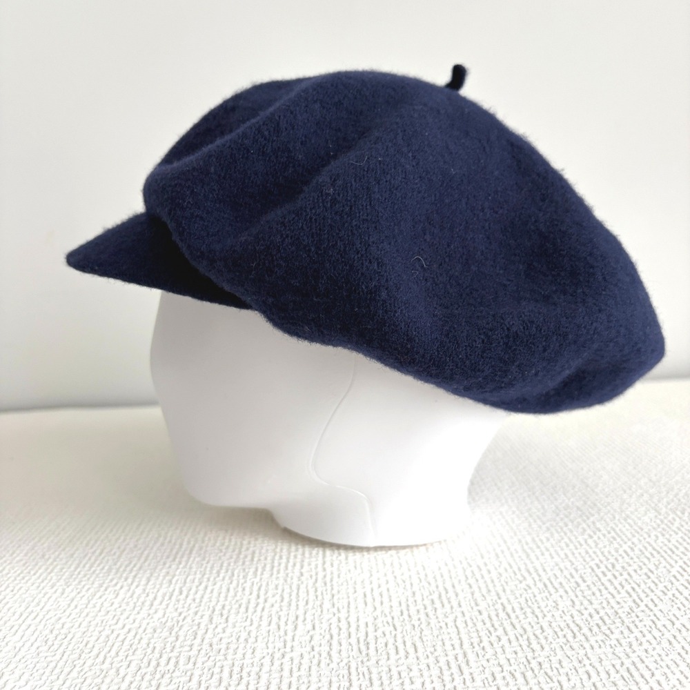 Betmar Newsboy Cap Wool Vintage Navy Blue One Size Mod hippy 60s